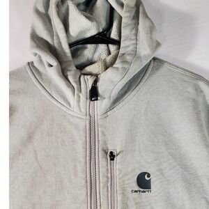 Carhartt Force Relaxed Fit Full Zip Hoodie Sweatshirt Mens XL Gray Fleece Lined